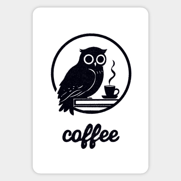 Books Coffee And Owl Magnet by CreativeSage